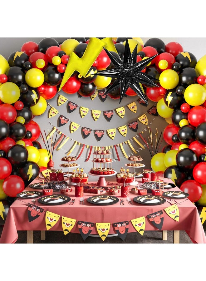 Sowide Red Black Yellow Balloon Garland Arch Kit,Cartoon Game Birthday Party Decorations,Cartoon Theme Latex Balloon Arch For Cartoon Ball Baby Shower Birthday Party Supplies - Image 5
