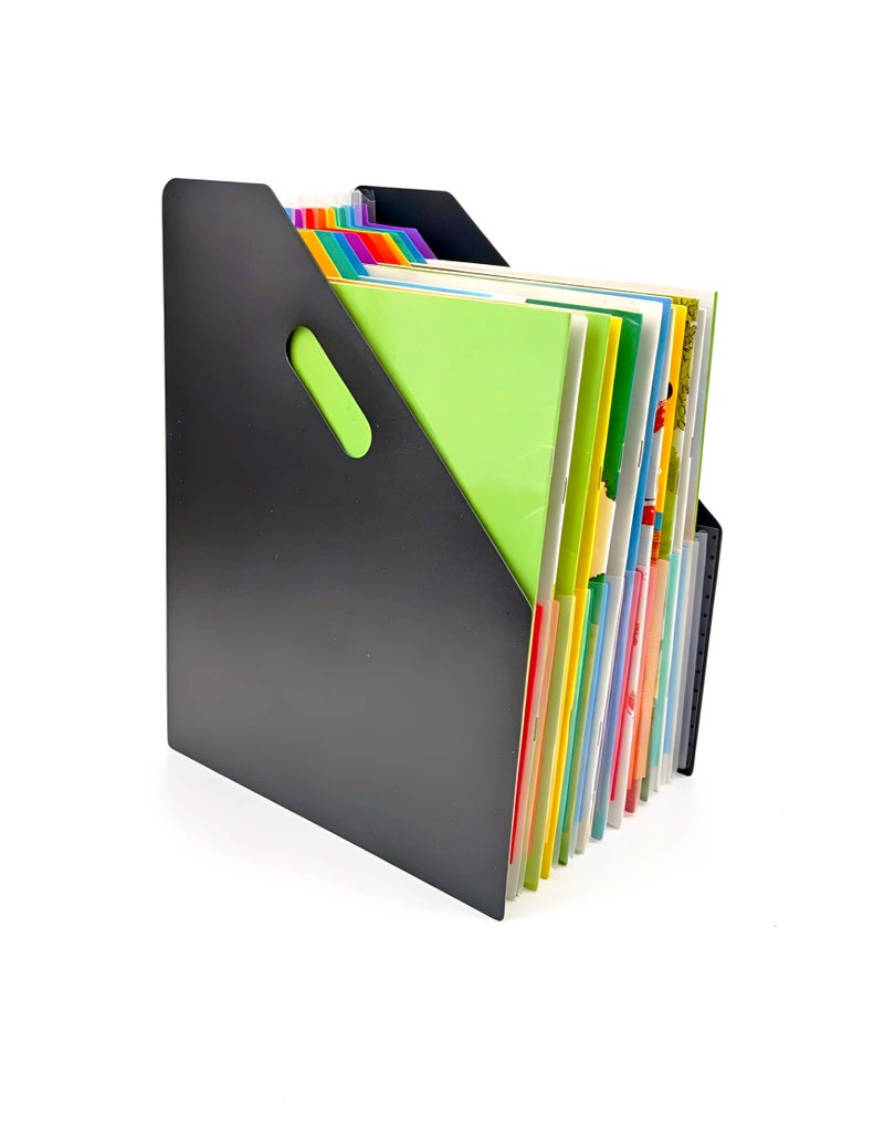 A4 Rainbow Expanding File Organizer, 13-Pocket Desk Document Holder, PP Material, Desktop File Folder for Office & Student Document Storage - Image 5