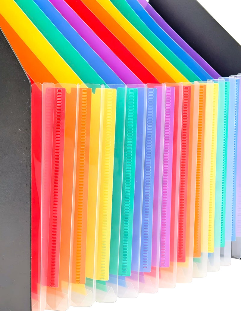 A4 Rainbow Expanding File Organizer, 13-Pocket Desk Document Holder, PP Material, Desktop File Folder for Office & Student Document Storage - Image 4