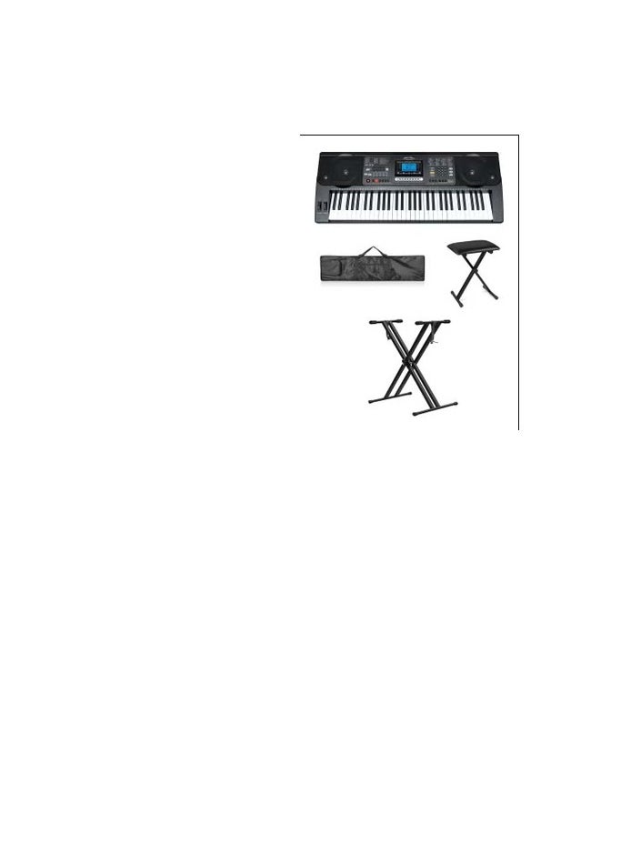 AIERSI Combo Aiersi Silver Colour 61 keys Touch Response Electronic Organ A668 61-key Piano Styled Touch Response Keyboard LED Digital Display  - Image 1