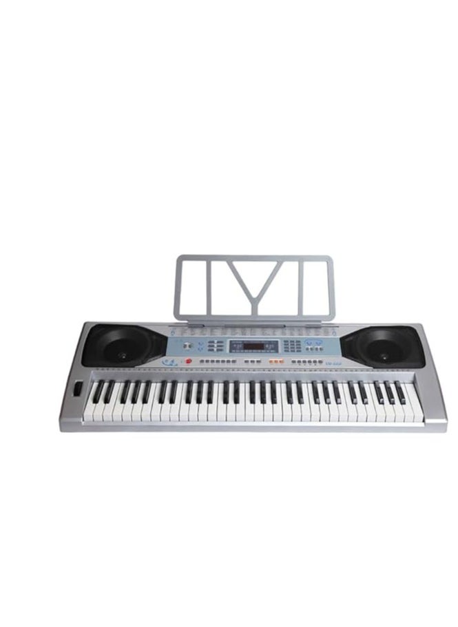 AIERSI Combo Aiersi Silver Colour 61 keys Touch Response Electronic Organ A668 61-key Piano Styled Touch Response Keyboard LED Digital Display  - Image 2