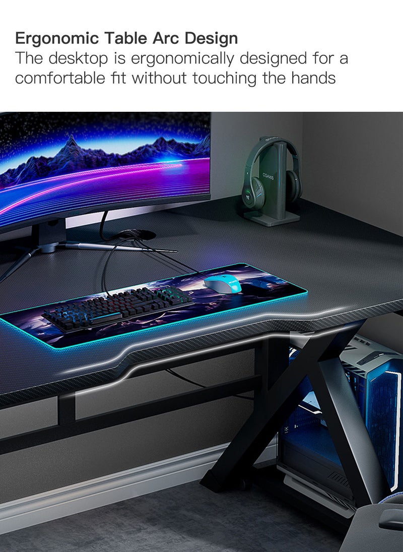 Sharpdo Gaming Desk Computer Desk for Esports Games with Headphone Hook and Cup Holder - Image 4