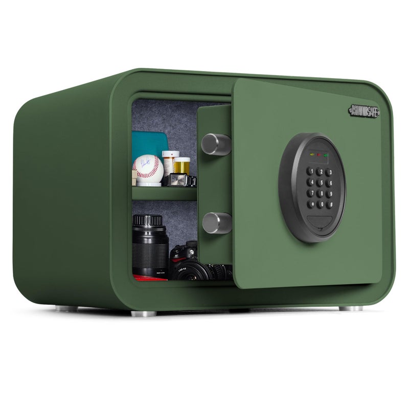 ISLANDSAFE Digital Safe Box, 1.0 Cu.ft Heavy Duty Solid Steel Home Safe with Keypad, Small Personal Security Lock Box for Money, Jewelry, Anti-Theft Money Box for Hotel, Dorm, Office (Green) - Image 1