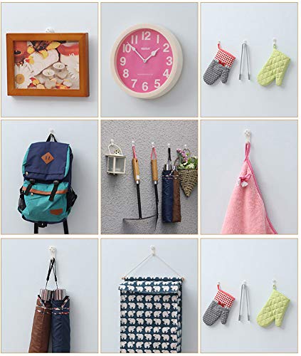 SYBL 20PCS White Powerful Concrete Hard Wall Drywall Picture Hooks Non-Trace Hanging Hook Traceless Nail Plastic Wall Hook for Picture Photo Frame Clock Hangers(5cm/1.97 Length) - Image 4