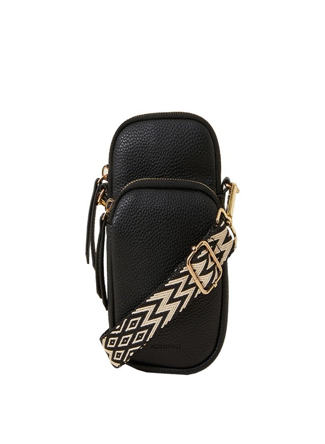 أكسيسورايز حقيبة هاتف نسائية من أكسسورايز لندن بحزام أسود من نسيج شبكي | محفظة | حقيبة يد أنيقة للنساء - Image 1
