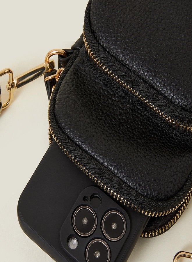أكسيسورايز حقيبة هاتف نسائية من أكسسورايز لندن بحزام أسود من نسيج شبكي | محفظة | حقيبة يد أنيقة للنساء - Image 5