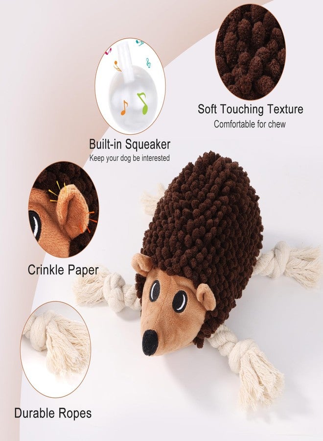 Drmstow Dog Squeaky Toys for Dogs - Hedgehog Mop Plush Interactive Rope Toy, Durable Chew Toy with Squeaker and Crinkle for Small to Large Dogs, Tug of War Pet Toy for Puppies & Aggressive Chewers - Image 2