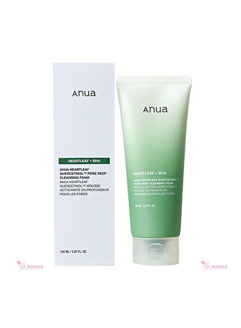 ANUA HEARTLEAF QUERCETINOL PORE DEEP CLEANSING FOAM 150ml - Image 1