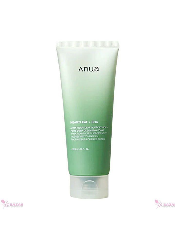 ANUA HEARTLEAF QUERCETINOL PORE DEEP CLEANSING FOAM 150ml - Image 2