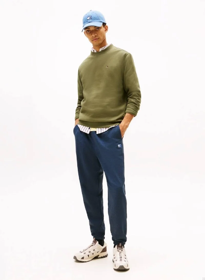 TOMMY JEANS Dark Greenery Brushed Fleece Sweatshirt for Men | Best Price UAE