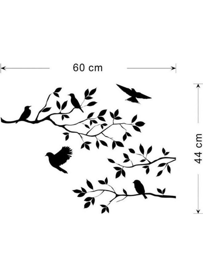 NIBEMINENT Branches, Birds, Bedroom, Living Room Background, Foreign Trade Hand Carved Wall Stickers Black 55X60cm - Image 1