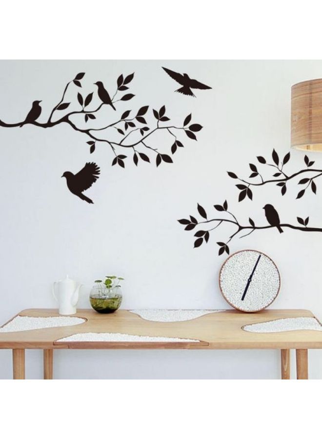 NIBEMINENT Branches, Birds, Bedroom, Living Room Background, Foreign Trade Hand Carved Wall Stickers Black 55X60cm - Image 2