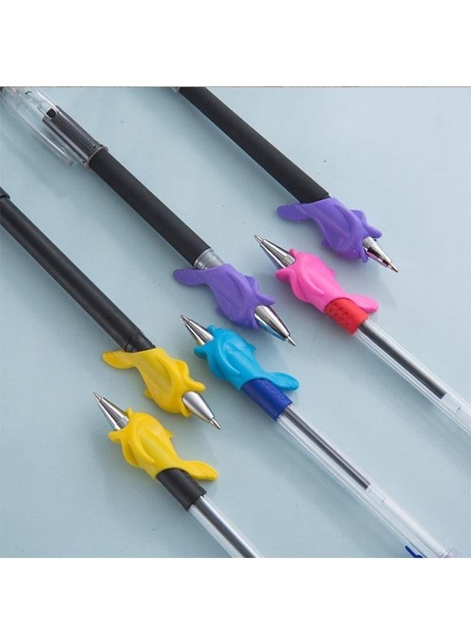 10-Pack Little Fish Silicone Pencil Grips 🐠 Writing Aid Holders for Kids & Students, Ergonomic Posture Correction Pen Holder, Soft Non-Slip Handwriting Trainer - Image 1