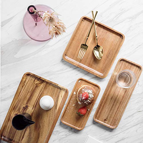 HomeImpel Wooden Platter  Wood Dinner Plates  Wooden Serving Tray  Wooden Dish for Sweets Fruit Dessert Food Appetizer Dessert Salad Cookie (30x20) - Image 3