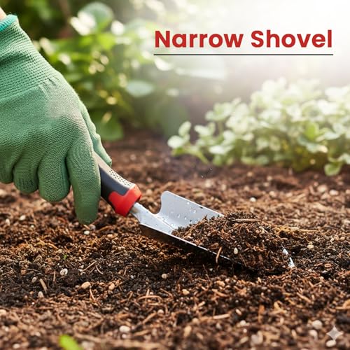 OUTO 5 Pcs Stainless Steel Garden Tools Set (2 Pcs Hand Transplant Shovel, Rake Cultivator, Shovel and Hand Weeder) Terrace Balcony Gardening Accessories Kit for Home Garden Farming - Image 4