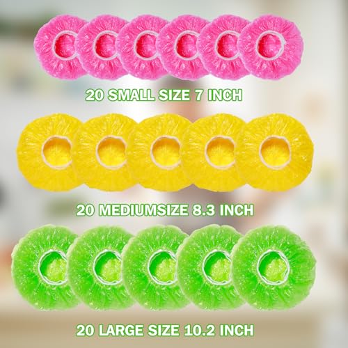 mwellewm Bowl Covers Reusable Elastic Plastic Wrap for Food Storage Fresh Keeping Stretch Bags Bowl Covers for Bread Proofing Alternative to Foil for Family Outdoor Picnic Sourdough Baking 3 Size (60) - Image 2