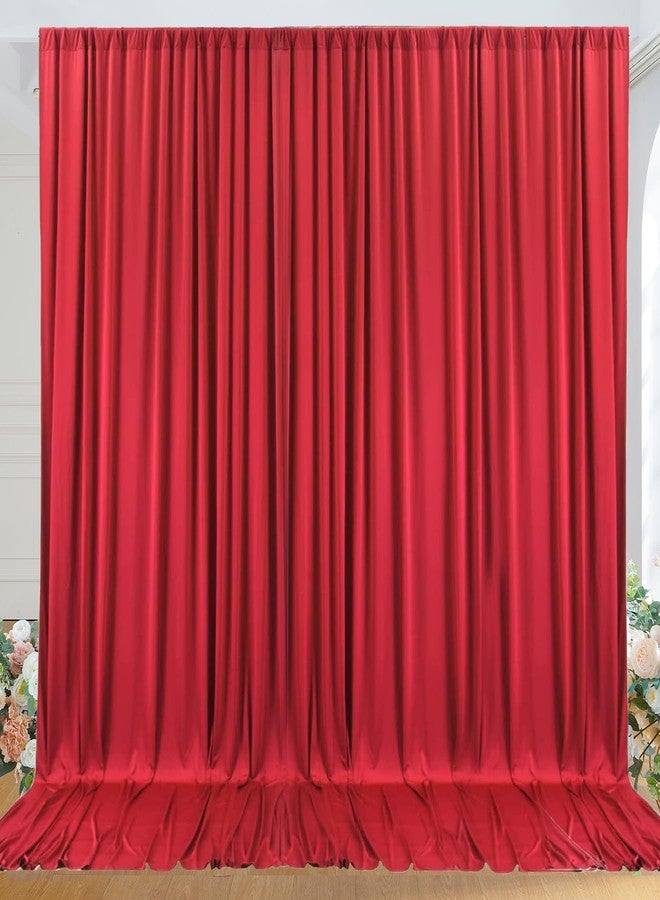 NSSONBEN Red Backdrop Curtain Drapes 10x10ft Valentine's Day Backdrop Thick Fabric Wedding Curtains Party Background for Baby Shower Birthday Parties - Image 1