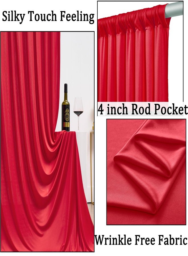 NSSONBEN Red Backdrop Curtain Drapes 10x10ft Valentine's Day Backdrop Thick Fabric Wedding Curtains Party Background for Baby Shower Birthday Parties - Image 2