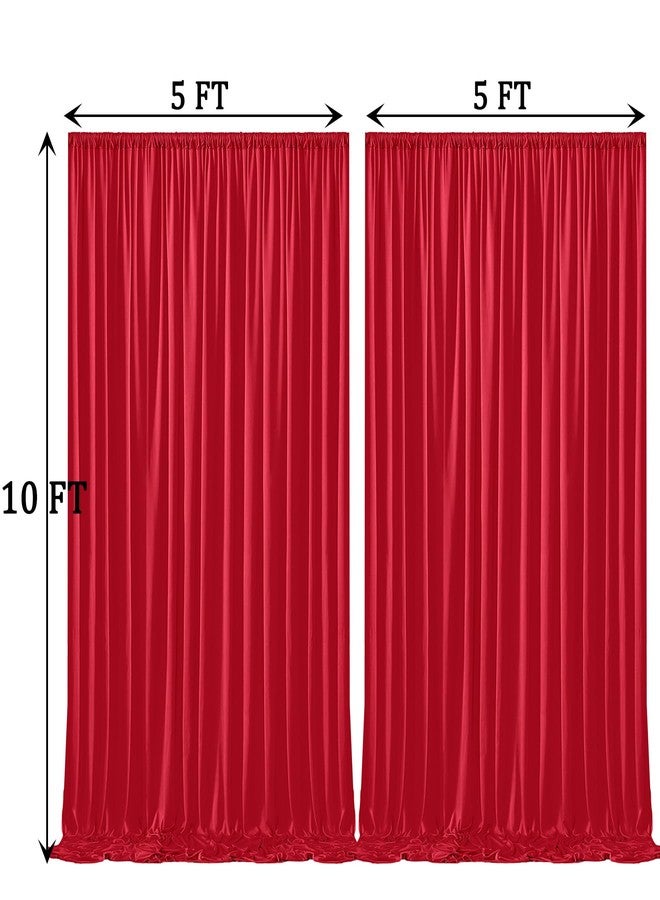 NSSONBEN Red Backdrop Curtain Drapes 10x10ft Valentine's Day Backdrop Thick Fabric Wedding Curtains Party Background for Baby Shower Birthday Parties - Image 5