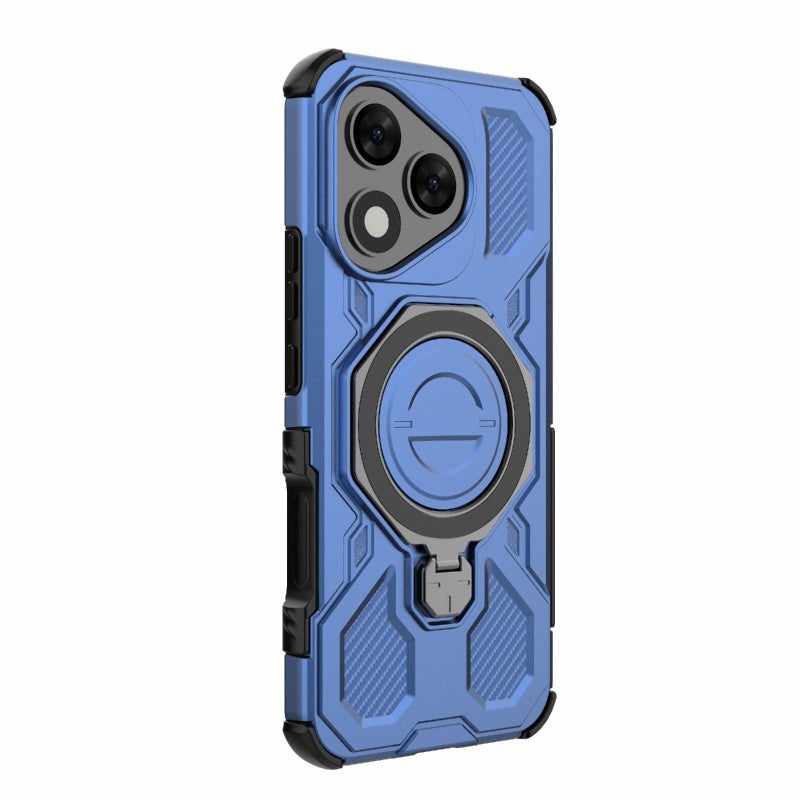 إيروريكس جراب هاتف For Honor 400 Lite 5G Global J-20 بلون سادة من مادة TPU+PC مغناطيسية MagSafe (أزرق) - Image 3