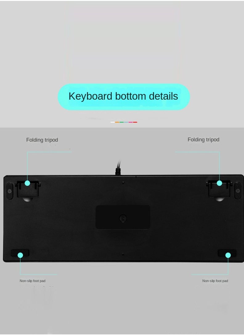 Haidue - 87 Keys True Mechanical Keyboard Cyan Axis - Image 1