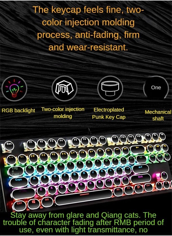 Haidue - 87 Keys True Mechanical Keyboard Cyan Axis - Image 1