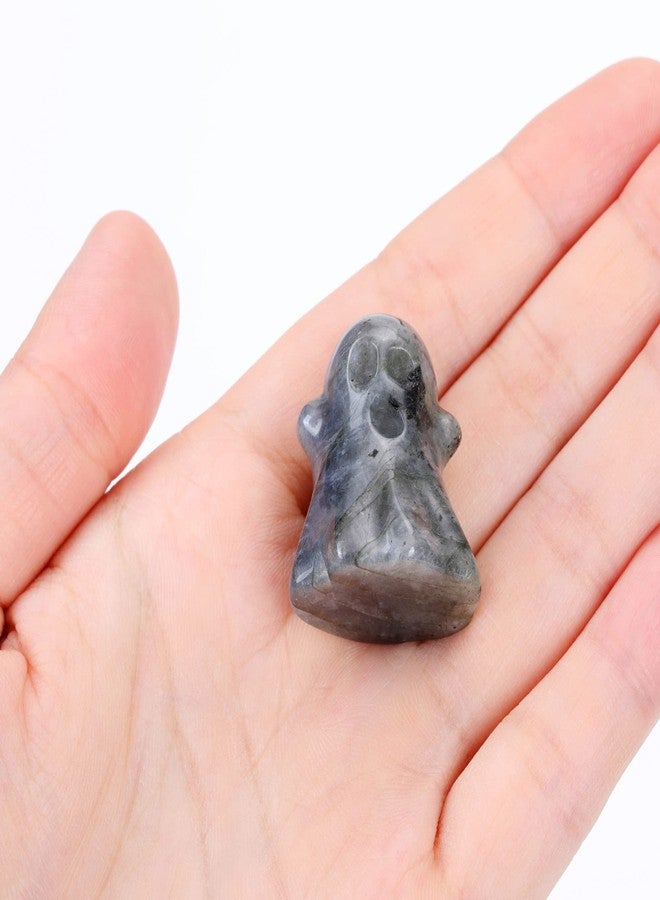 Jovivi Labradorite Crystal Ghost Decor Figurine 1.2" Hand Carved Gemstone Reiki Healing Stone Ghost Statue Sculpture for Halloween Decorations Home Desk Decor Carnival Party - Image 4