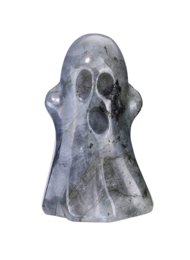 Jovivi Labradorite Crystal Ghost Decor Figurine 1.2" Hand Carved Gemstone Reiki Healing Stone Ghost Statue Sculpture for Halloween Decorations Home Desk Decor Carnival Party - Image 1