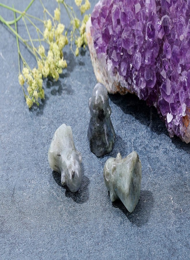 Jovivi Labradorite Crystal Ghost Decor Figurine 1.2" Hand Carved Gemstone Reiki Healing Stone Ghost Statue Sculpture for Halloween Decorations Home Desk Decor Carnival Party - Image 3