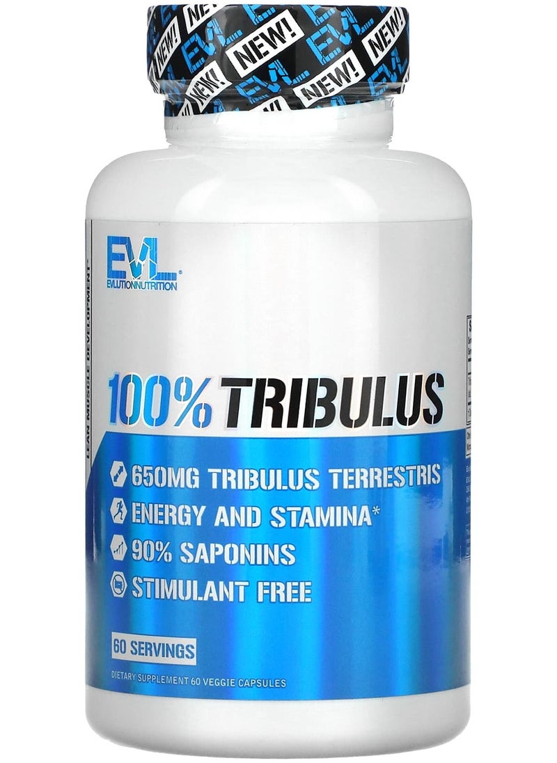 EVLUTION NUTRITION 100% Tribulus, 60 Veggie Capsules 