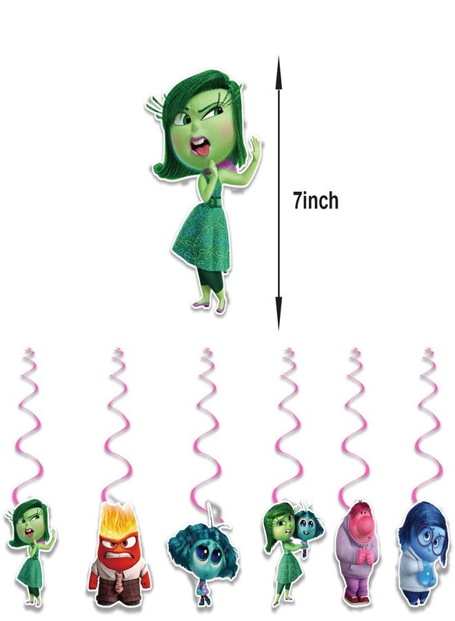 أومتو مستلزمات حفلات مستوحاة من فيلم "Inside Out"، تتضمن 12 قطعة من الزينة الحلزونية المعلقة المستوحاة من الفيلم، بالإضافة إلى لافتة "عيد ميلاد سعيد" لتزيين حفلة مستوحاة من الفيلم. - Image 4