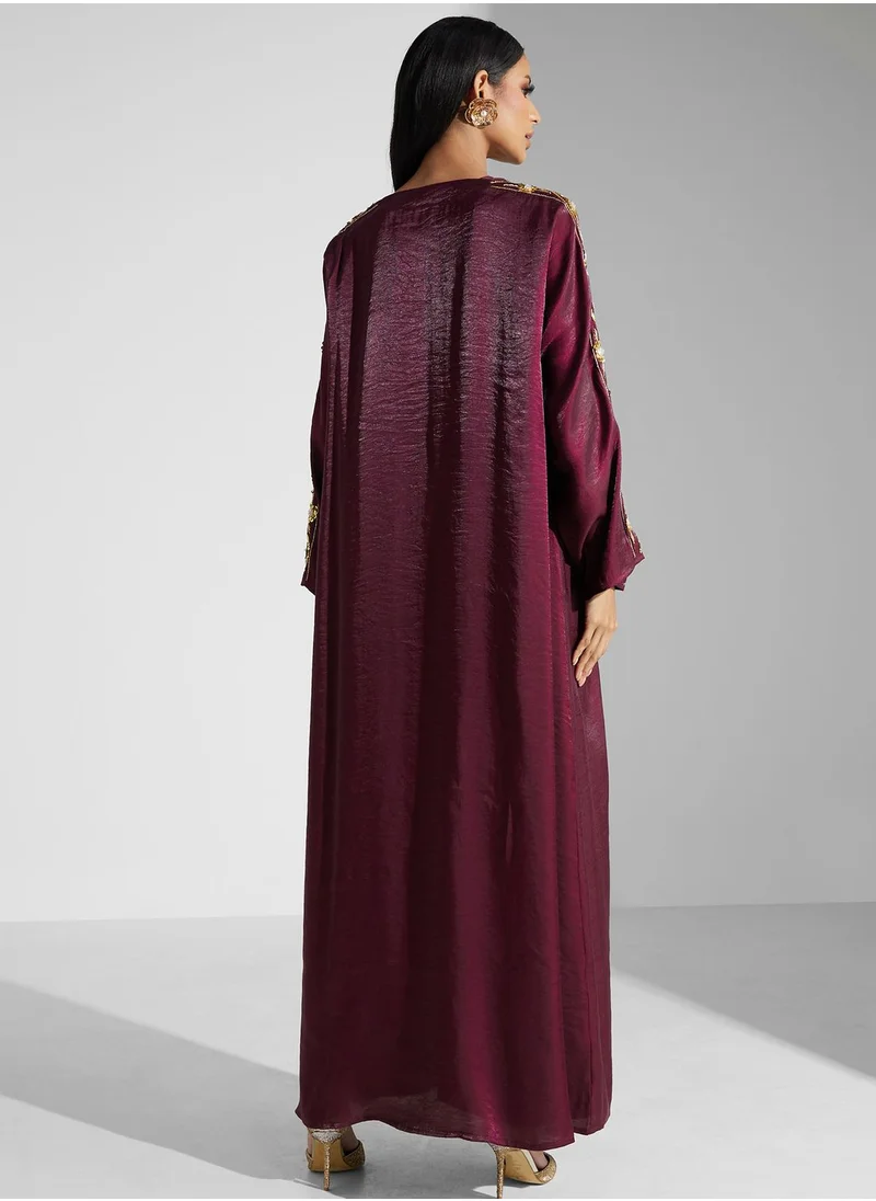 Khizana Embellished Detail Abaya With Sheila