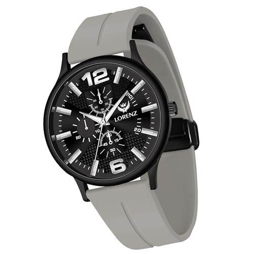 LORENZ Slim Case Analog Watch with Grey Magnetic Lock Strap | Watch for Men & Women| MK-4081R - Image 1