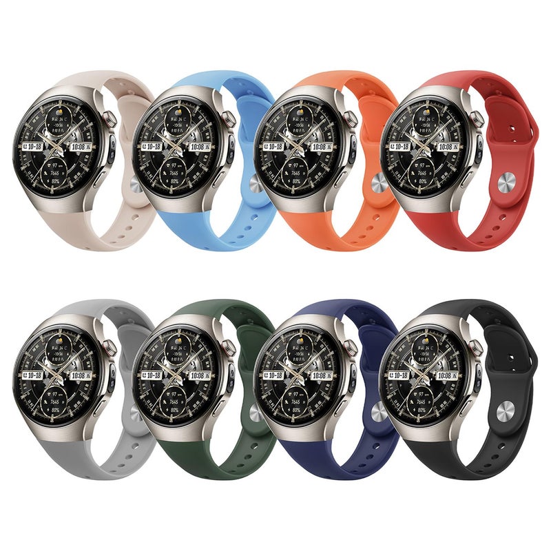 erorex For Huawei Watch 5 42Mm Reverse Buckle Silicone Watch Band(Black) - Image 4