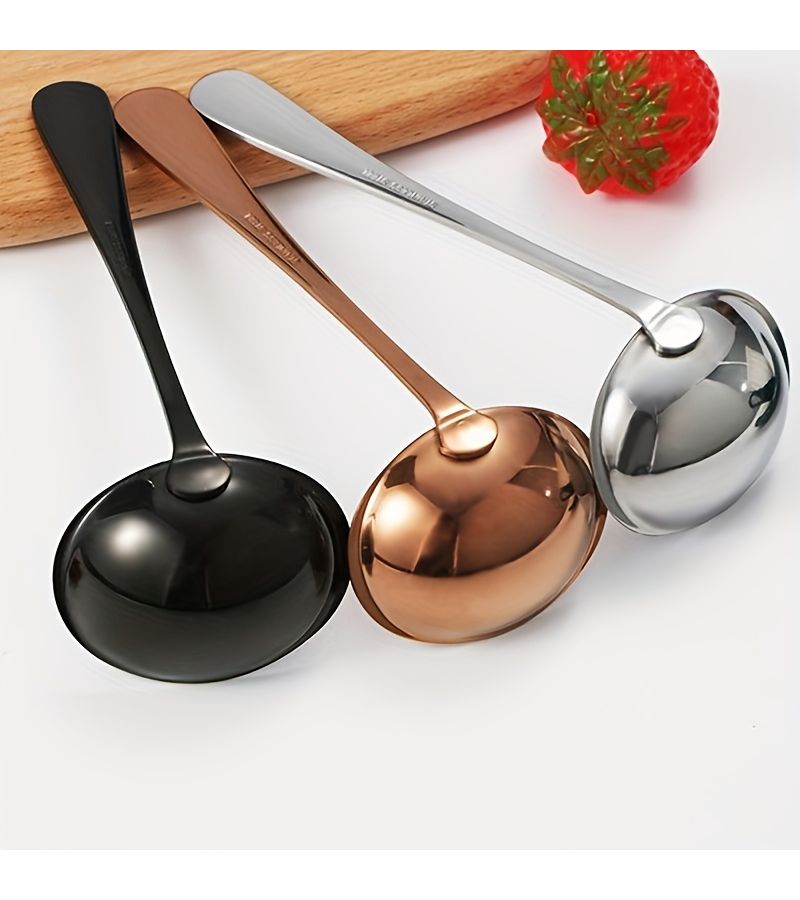 Colorful Extra Large Stainless Steel Soup Spoons 2 Pack Multifunctional - Image 4