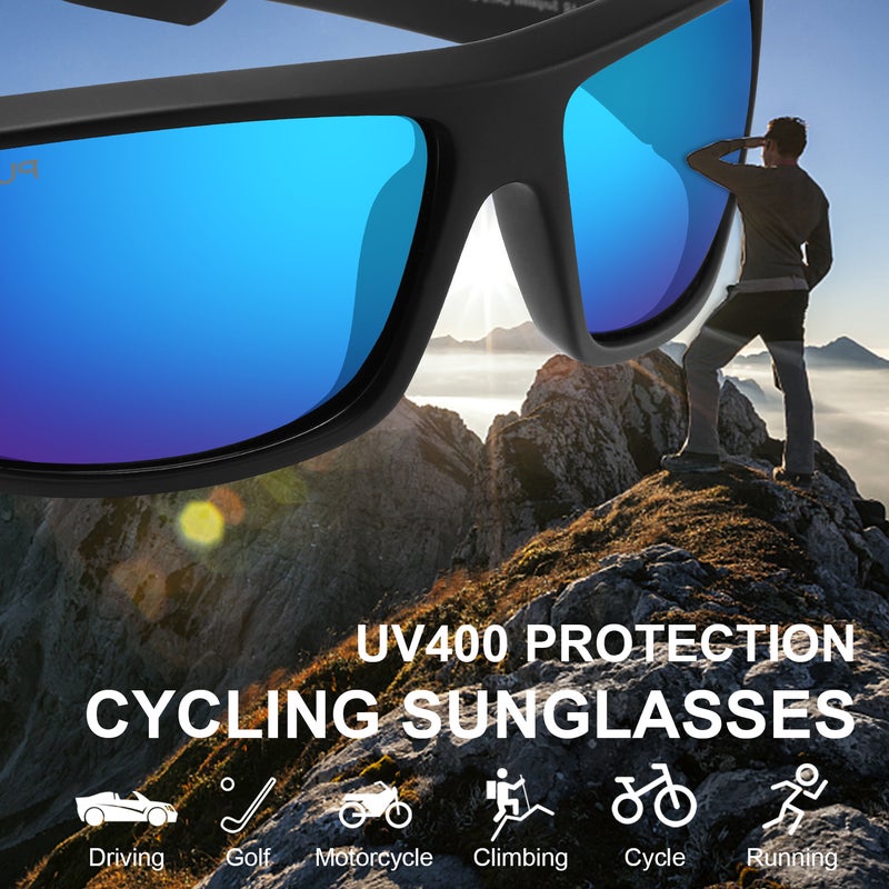 بوكيلار نظارات شمسية للرجال PUKCLAR مستقطبة إطار TR90 حماية UV400 رياضية للقيادة خفيفة مريحة مودرن للإمارات والسعودية - Image 4