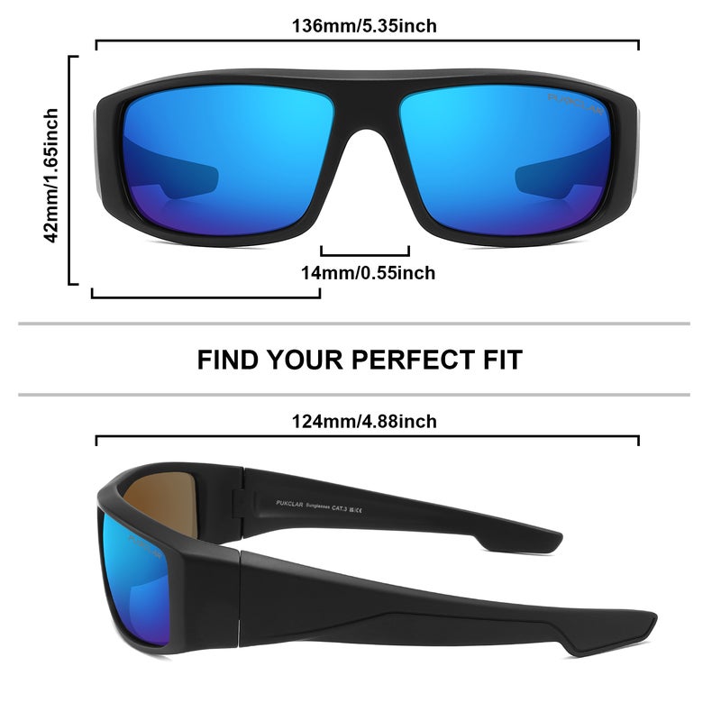 بوكيلار نظارات شمسية للرجال PUKCLAR مستقطبة إطار TR90 حماية UV400 رياضية للقيادة خفيفة مريحة مودرن للإمارات والسعودية - Image 2