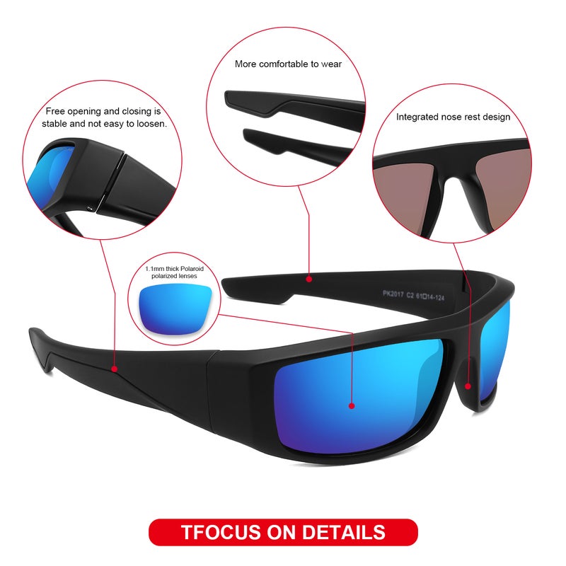 بوكيلار نظارات شمسية للرجال PUKCLAR مستقطبة إطار TR90 حماية UV400 رياضية للقيادة خفيفة مريحة مودرن للإمارات والسعودية - Image 3