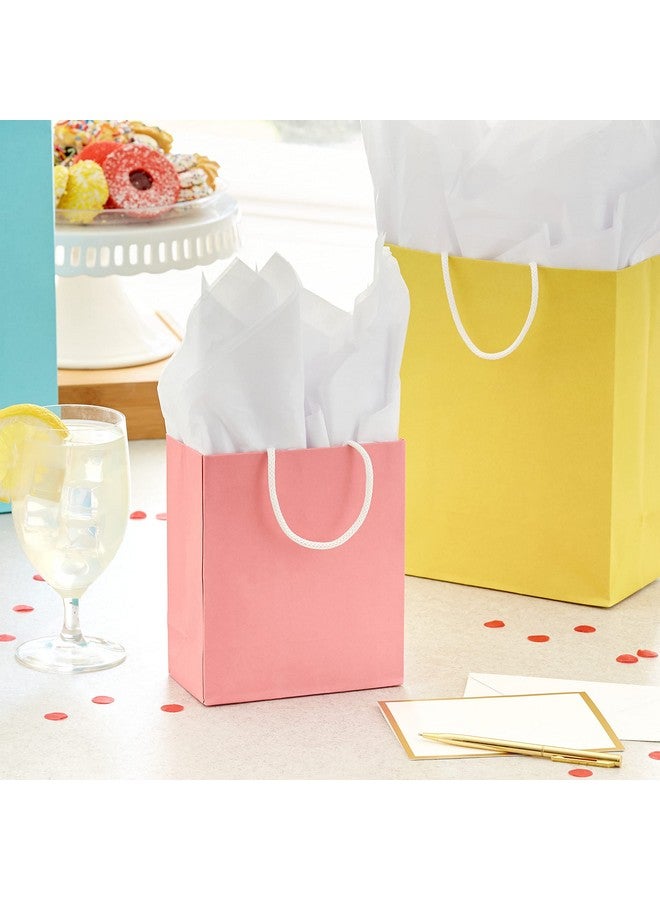 Hallmark Recyclable Gift Bag Assortment (8 Bags: 3 Small 6", 3 Medium 9", 2 Large 13") Pastel Blue, Pink, Yellow, Purple, Orange, Green for Birthdays, Easter, Baby Gifts, Bridal Showers - Image 1