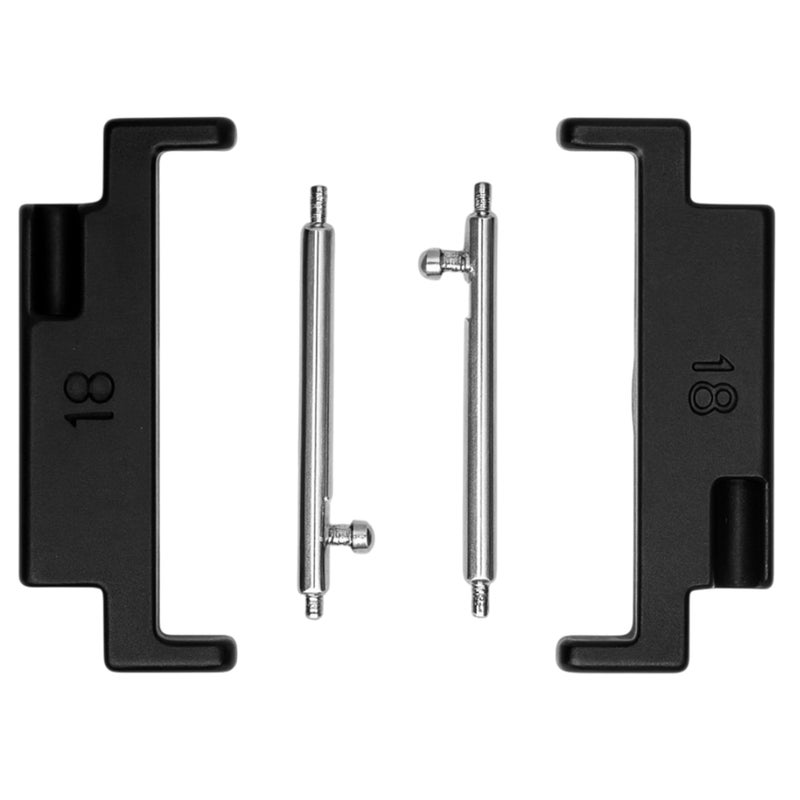 KH866 Watch Band Adapter 18mm to 20mm 22mm Accessories Smartwatch 1 Pair Black Connector Adapter Strap for Changing to Your Favorite Watch Band â€“ Universal Stainless Steel Adapters With Quick Release Pins - Image 1