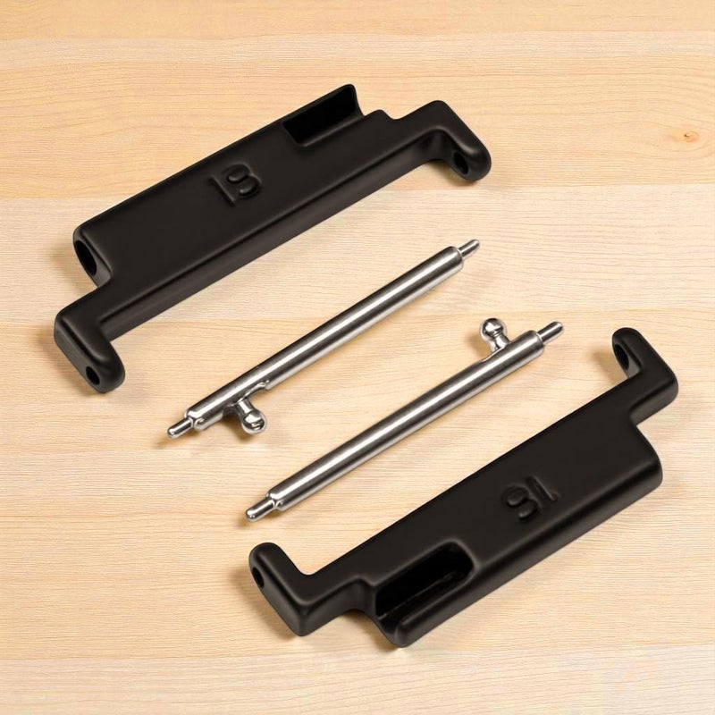 KH866 Watch Band Adapter 18mm to 20mm 22mm Accessories Smartwatch 1 Pair Black Connector Adapter Strap for Changing to Your Favorite Watch Band â€“ Universal Stainless Steel Adapters With Quick Release Pins - Image 5