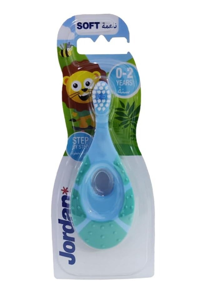 Jordan Step 1 Baby Toothbrush, 0-2 Years, Soft Bristles for Gentle Cleaning,Specially designed soft bristles to avoid irritation, BPA-Free Materials,Ideal for Teething, Gentle Gum Care,Assorted Colors