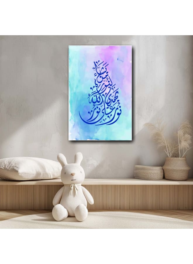 هوم جاليري سورة تبارك بالخط العربي الإسلامي مطبوعه على قماش الكانفس مقاس - Image 1