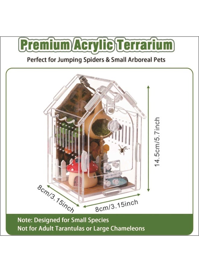 general Acrylic terrarium for spiders hermit crabs mantises rhinoceros beetles with magnetic small pet enclosure - Image 2