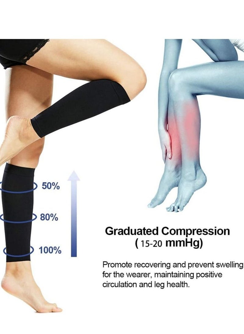 Generic Calf Compression Socks, 1 Pair of Women Compression Socks  Compression Mid-calf Socks Swelling Protection Calf Sleeve Suitable for Running, Travel, Nursing, Cycling, Etc. (15-20mmhg)  - Image 1