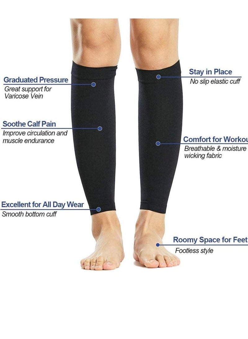 Generic Calf Compression Socks, 1 Pair of Women Compression Socks  Compression Mid-calf Socks Swelling Protection Calf Sleeve Suitable for Running, Travel, Nursing, Cycling, Etc. (15-20mmhg)  - Image 3