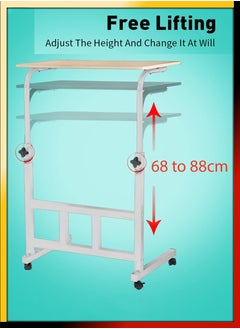 DBLEW Upgraded Metal Base Adjustable Multipurpose Movable Desktop Computer Mobile Laptop Desk Home And Office Desks For Work and Study Moveable Portable Coffee Overbed Tray Bedside Sofa Table  - Image 3