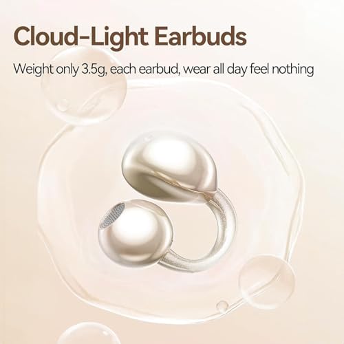 QJF Clip on Earbuds for Small Ears & Glasses, Open Ear Bluetooth 5.4 Headphones with 40H Playtime & Digital Display, Sweatproof - Image 5