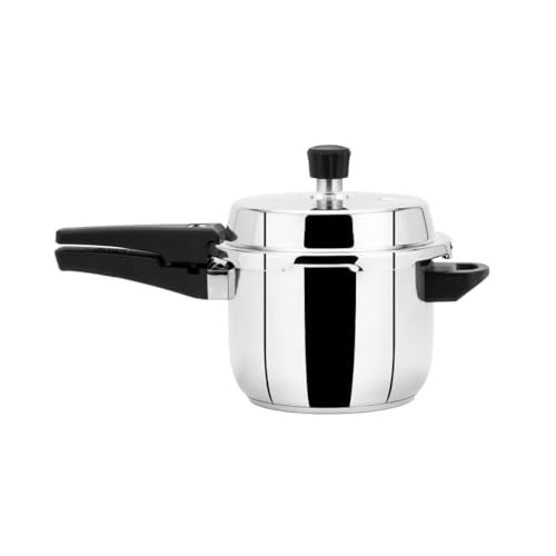 Praylady 3 Litre Stainless Steel Outer Lid Pressure Cooker | Induction & Gas Compatible | 1.2mm Thick | BIS Certified | Sandwich Bottom – Silver. - Image 2