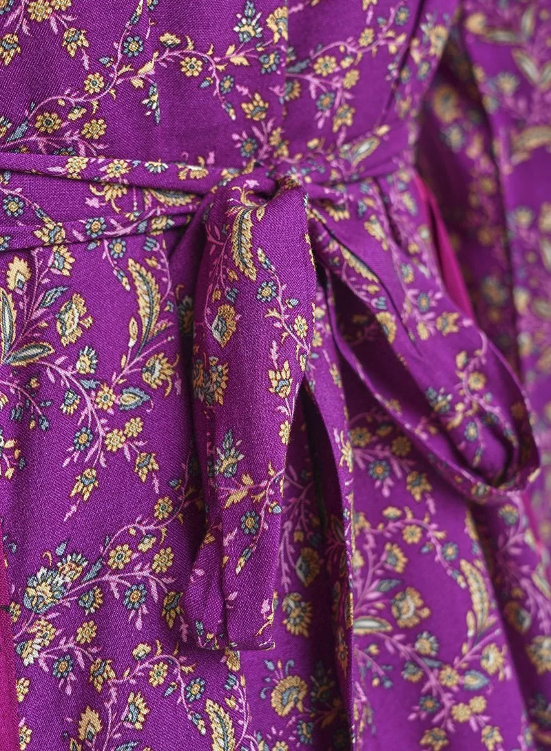KASHKHA  Viscose Floral & Paisley Print Tiered Jalabiya (VDU857) for Women | Best Price UAE